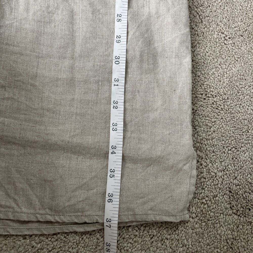Garnet Hill Linen Embroidered Dress 10 Natural Tan Pockets Minimalist Earthy - Picture 7 of 7